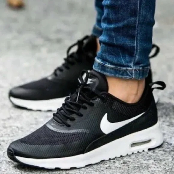 Nike Air Max Thea Black and White Sneakers - Picture 2 of 8